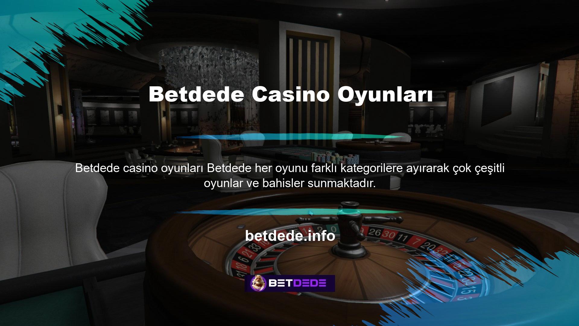 Klasik casino oyunları tercih edilir ve çoğu slot makinesi gösterilir